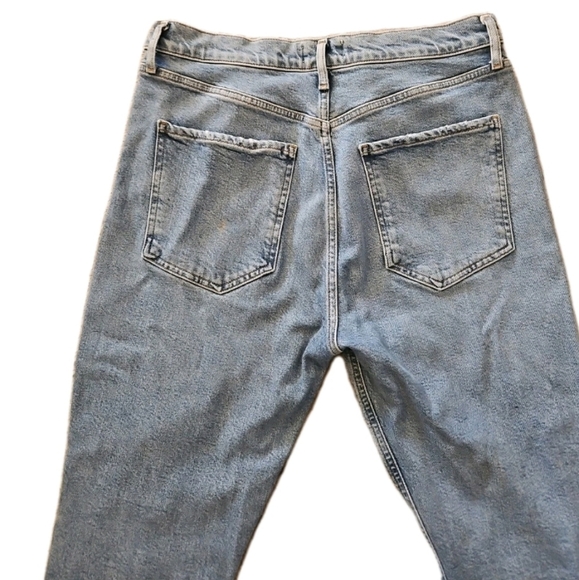 Agolde Womens Medium Wash Riley High Rise Straight Crop in Hassle Jean 30 - Picture 7 of 14